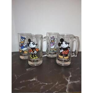 Set of 4 Disney Character Mugs Vintage